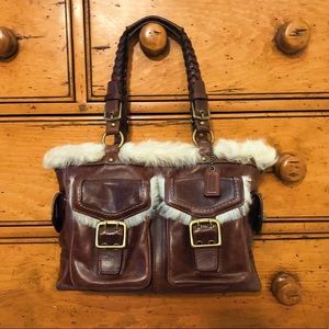 Vintage Coach Faux Fur Leather Handbag